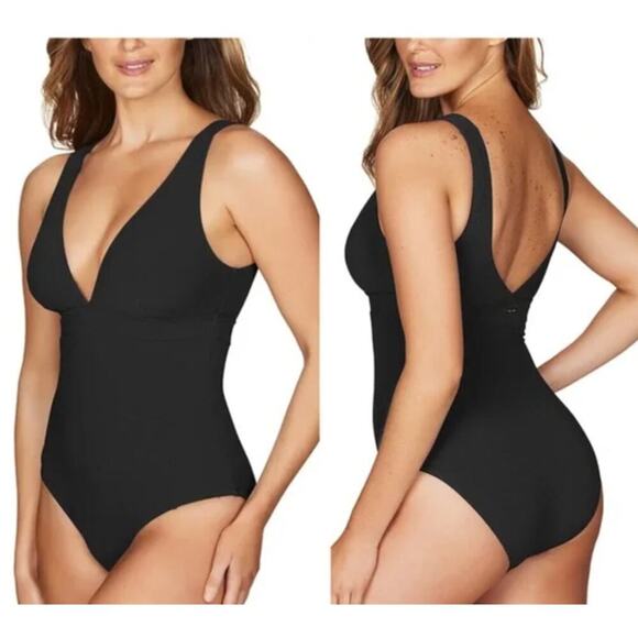 Sea Level Panel Line One Piece Swimsuit Black Size US 10 - Picture 1 of 10